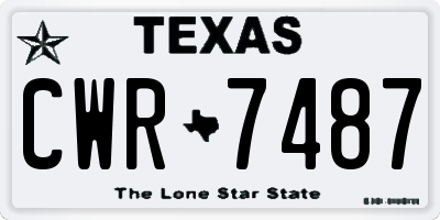TX license plate CWR7487