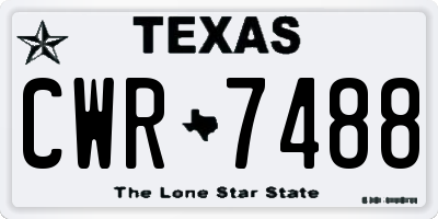 TX license plate CWR7488