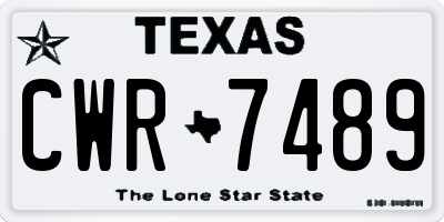 TX license plate CWR7489