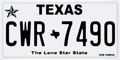 TX license plate CWR7490