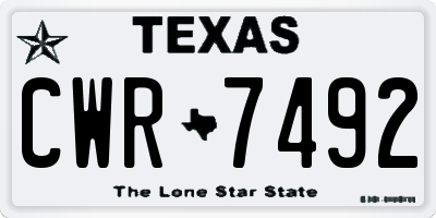 TX license plate CWR7492