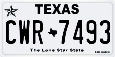 TX license plate CWR7493