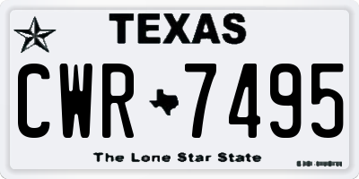 TX license plate CWR7495