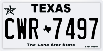 TX license plate CWR7497