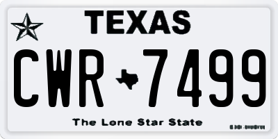 TX license plate CWR7499