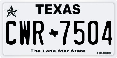 TX license plate CWR7504