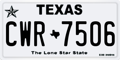 TX license plate CWR7506