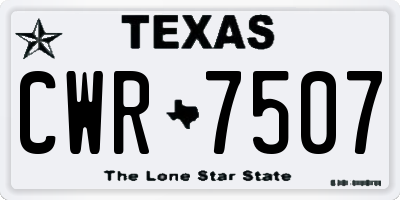 TX license plate CWR7507