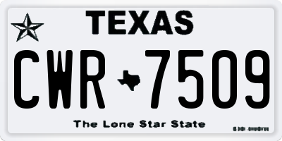TX license plate CWR7509