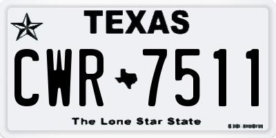TX license plate CWR7511