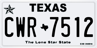 TX license plate CWR7512