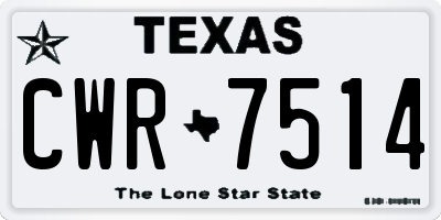 TX license plate CWR7514