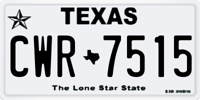 TX license plate CWR7515