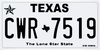TX license plate CWR7519