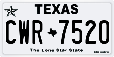 TX license plate CWR7520