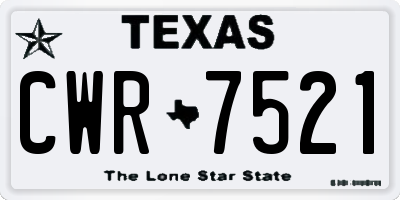TX license plate CWR7521
