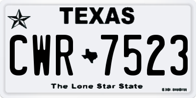 TX license plate CWR7523