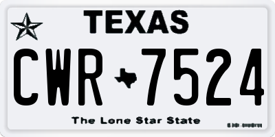 TX license plate CWR7524