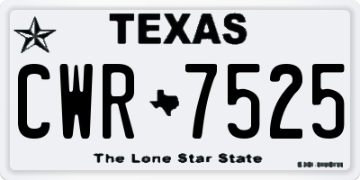 TX license plate CWR7525