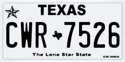 TX license plate CWR7526