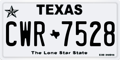 TX license plate CWR7528