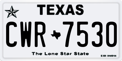 TX license plate CWR7530