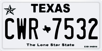 TX license plate CWR7532