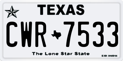 TX license plate CWR7533