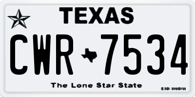 TX license plate CWR7534