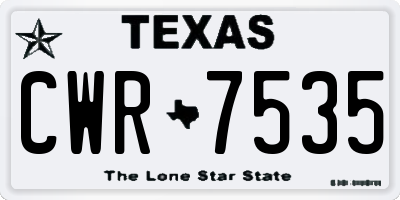 TX license plate CWR7535