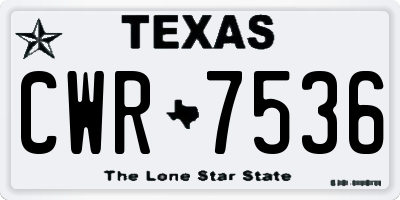 TX license plate CWR7536