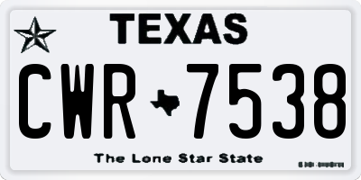 TX license plate CWR7538