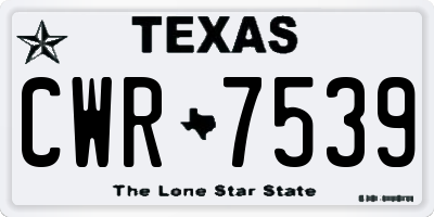 TX license plate CWR7539