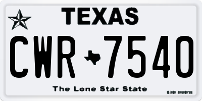 TX license plate CWR7540