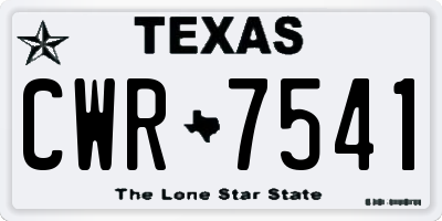 TX license plate CWR7541