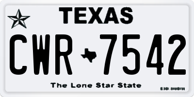 TX license plate CWR7542