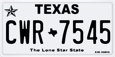 TX license plate CWR7545