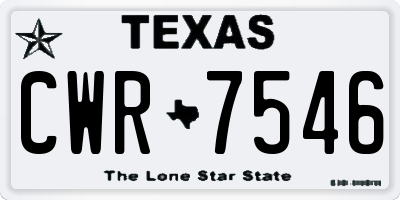 TX license plate CWR7546