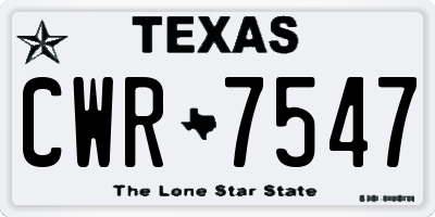 TX license plate CWR7547