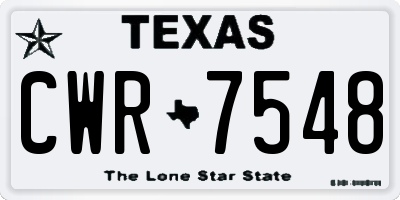 TX license plate CWR7548