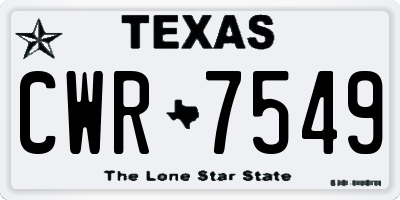 TX license plate CWR7549