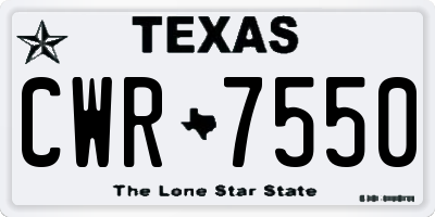 TX license plate CWR7550