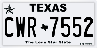 TX license plate CWR7552