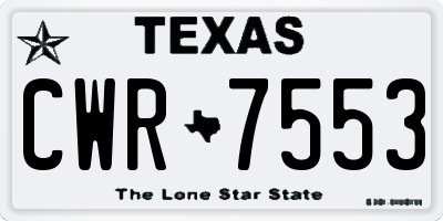 TX license plate CWR7553