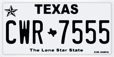TX license plate CWR7555