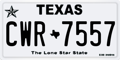 TX license plate CWR7557