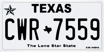 TX license plate CWR7559