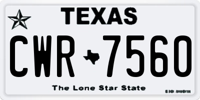 TX license plate CWR7560