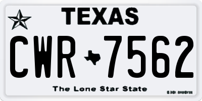 TX license plate CWR7562