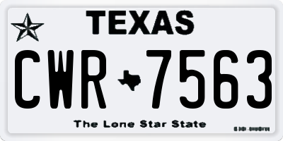 TX license plate CWR7563